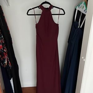 Maroon bridesmaids dress